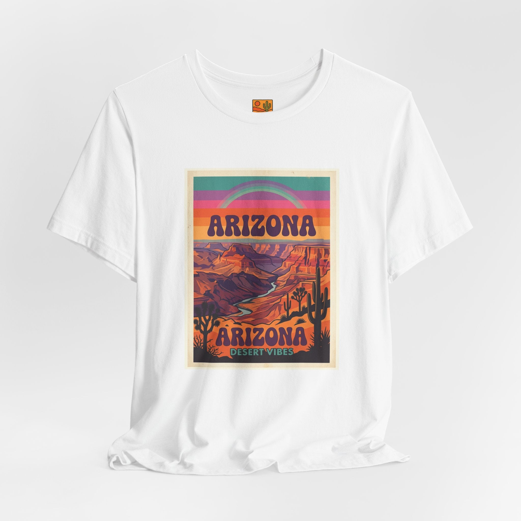 Arizona Sunset Tee — Retro Desert Graphic T-Shirt — side view 2