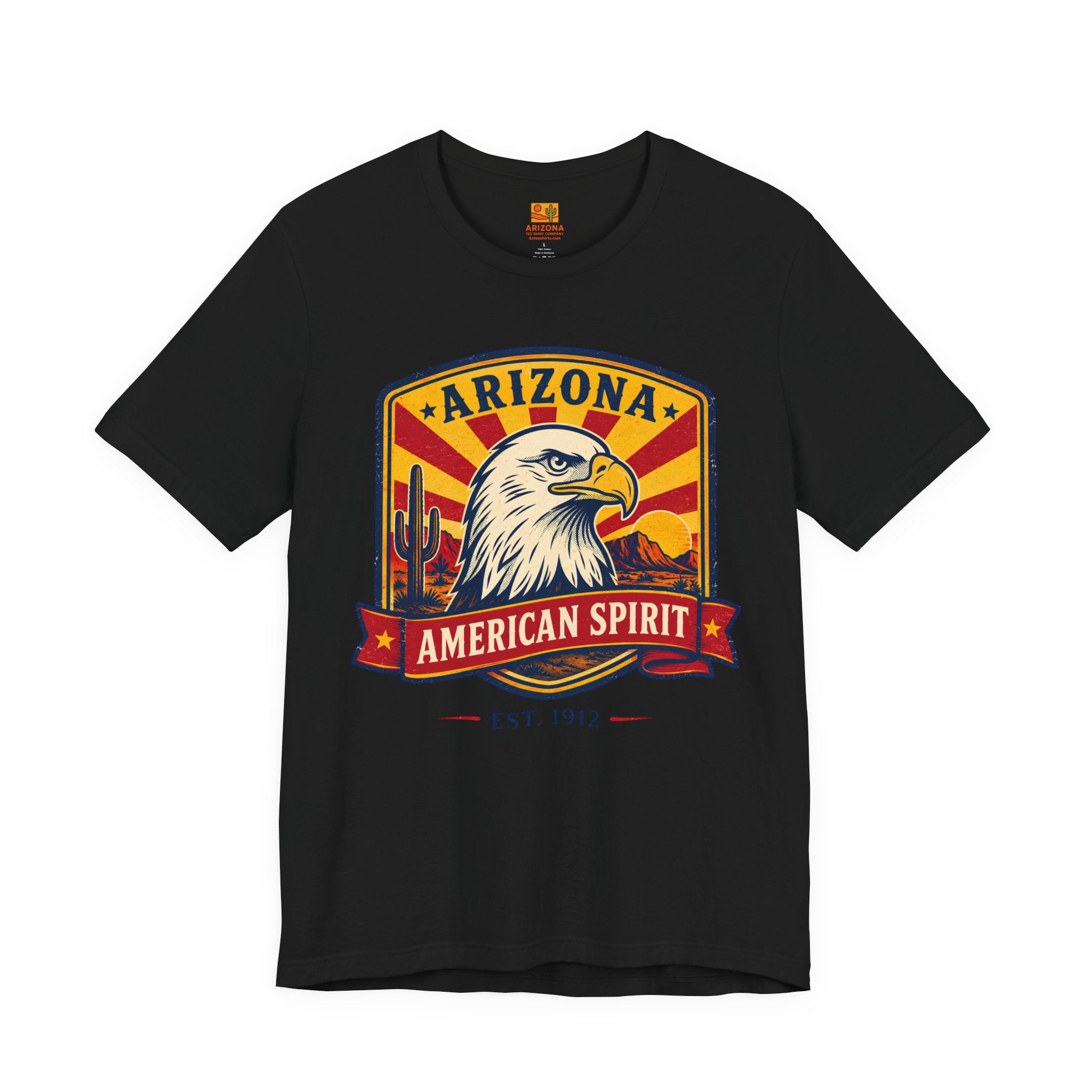 Arizona American Spirit Eagle T-Shirt — Patriotic Desert Vintage Graphic Tee — detail view