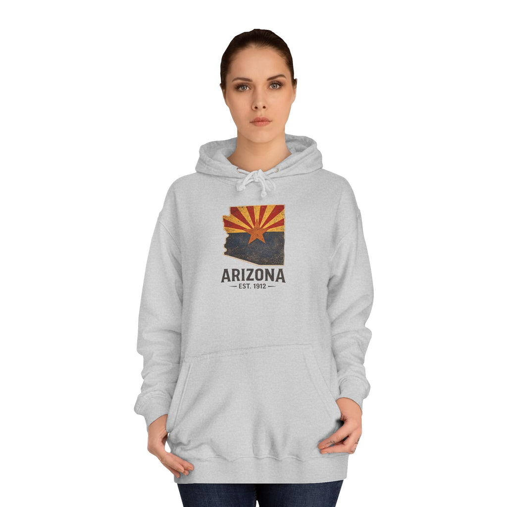 Arizona State Flag Pullover Hoodie — Vintage 'Arizona Est. 1912' Graphic Sweatshirt — detail view 2
