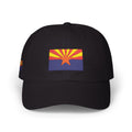 Arizona flag embroidered dad cap - Black, front view