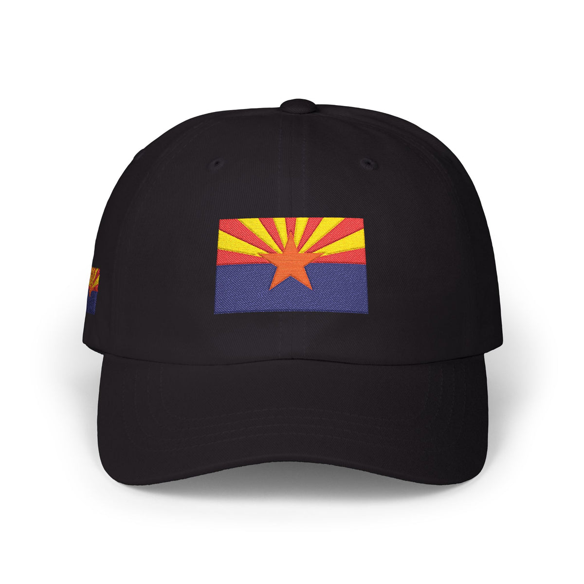 Arizona flag embroidered dad cap - Black, front view