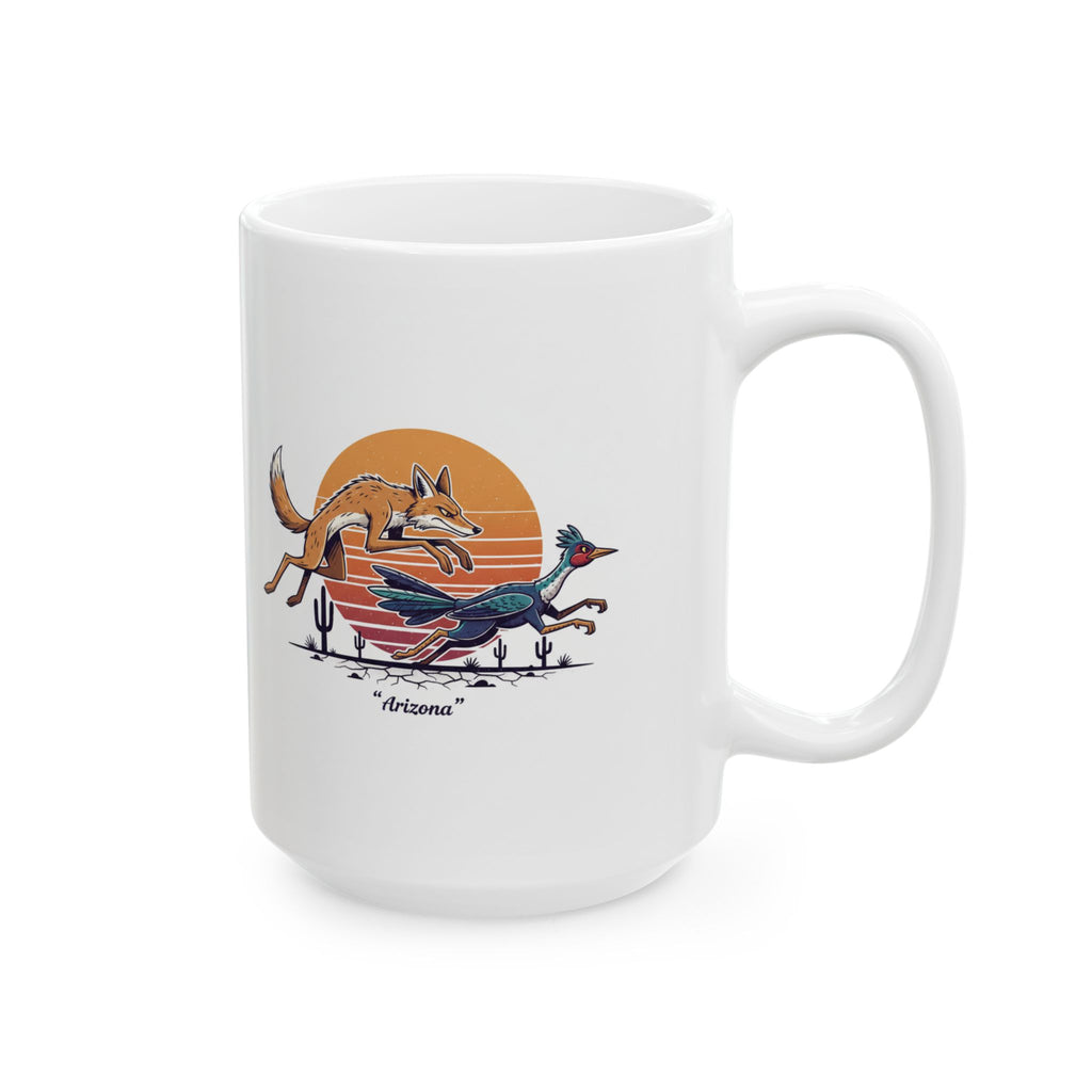 Coyote Wins Ceramic Mug — 'coyote wins' Text Design (11oz & 15oz) — detail view 2