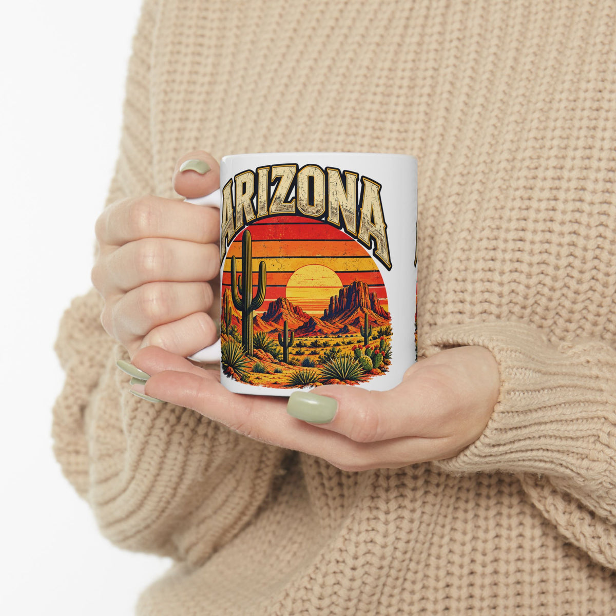 Arizona Saguaro Sunset 15oz mug side view