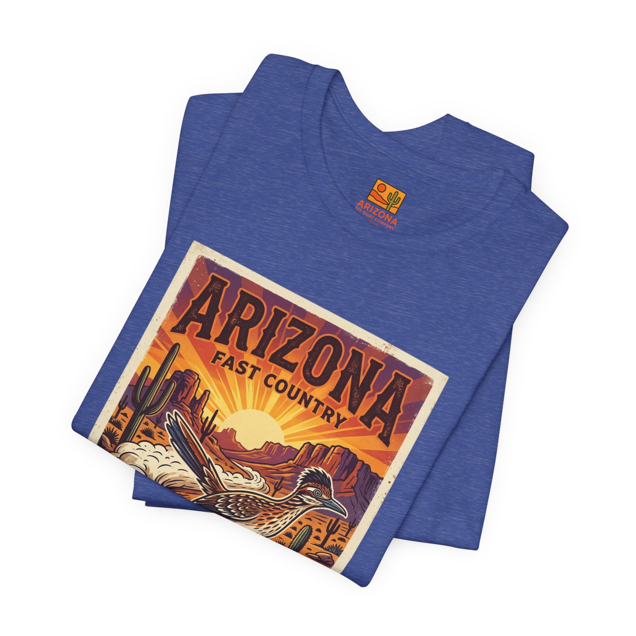 Arizona Fast Country Tee — Vintage Roadrunner Desert Graphic T-Shirt — alternate view 2