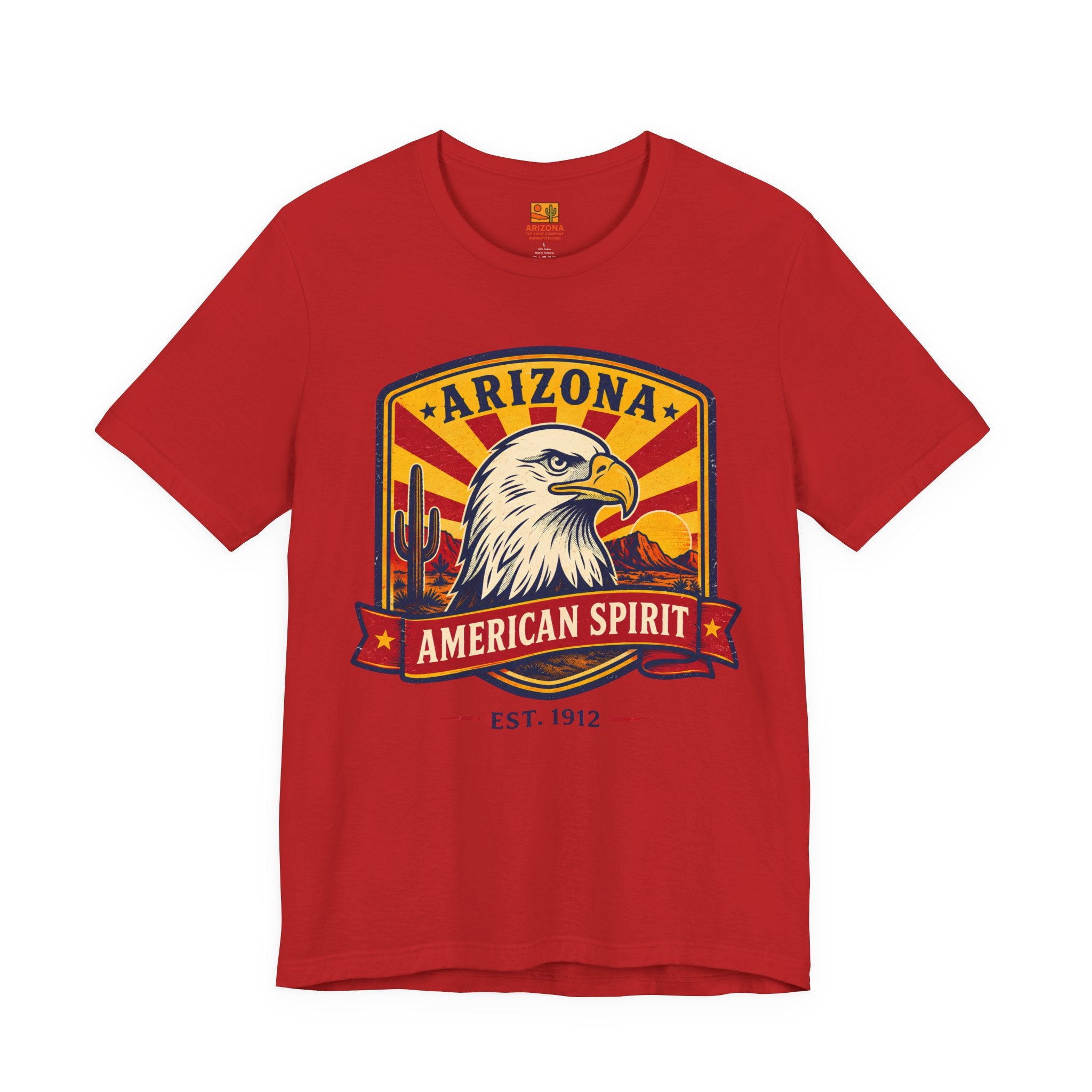 Arizona American Spirit Eagle T-Shirt — Patriotic Desert Vintage Graphic Tee — front view 2