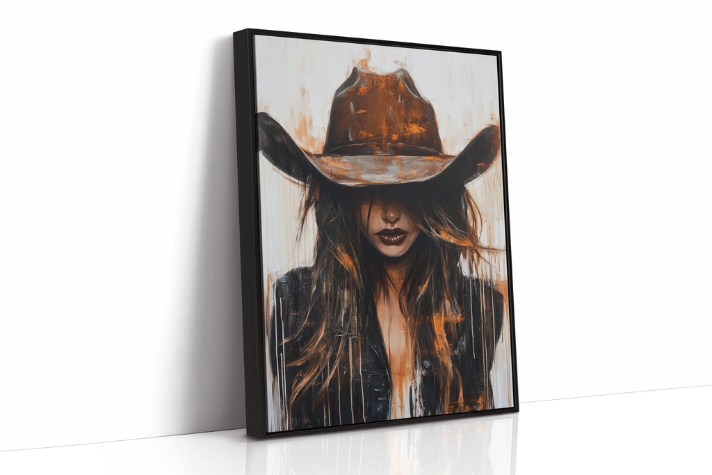 Cowgirl in Crimson modern Western cowgirl painting wall art, view 19