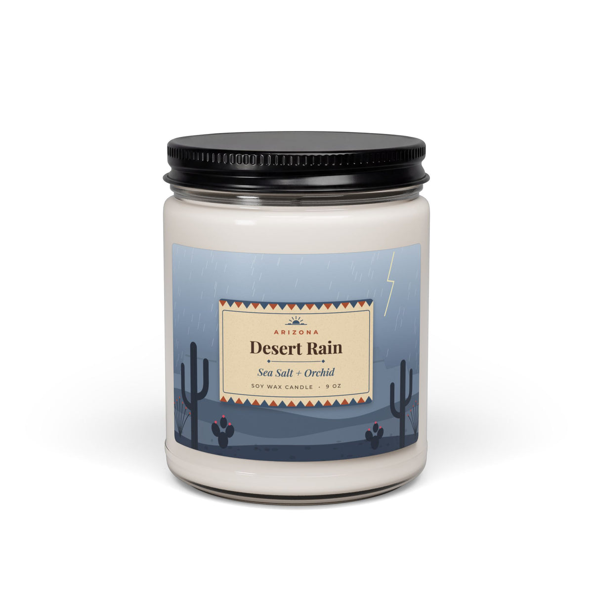 Desert Rain Candle – Sea Salt & Orchid Arizona Monsoon Soy Candle 9oz — front view