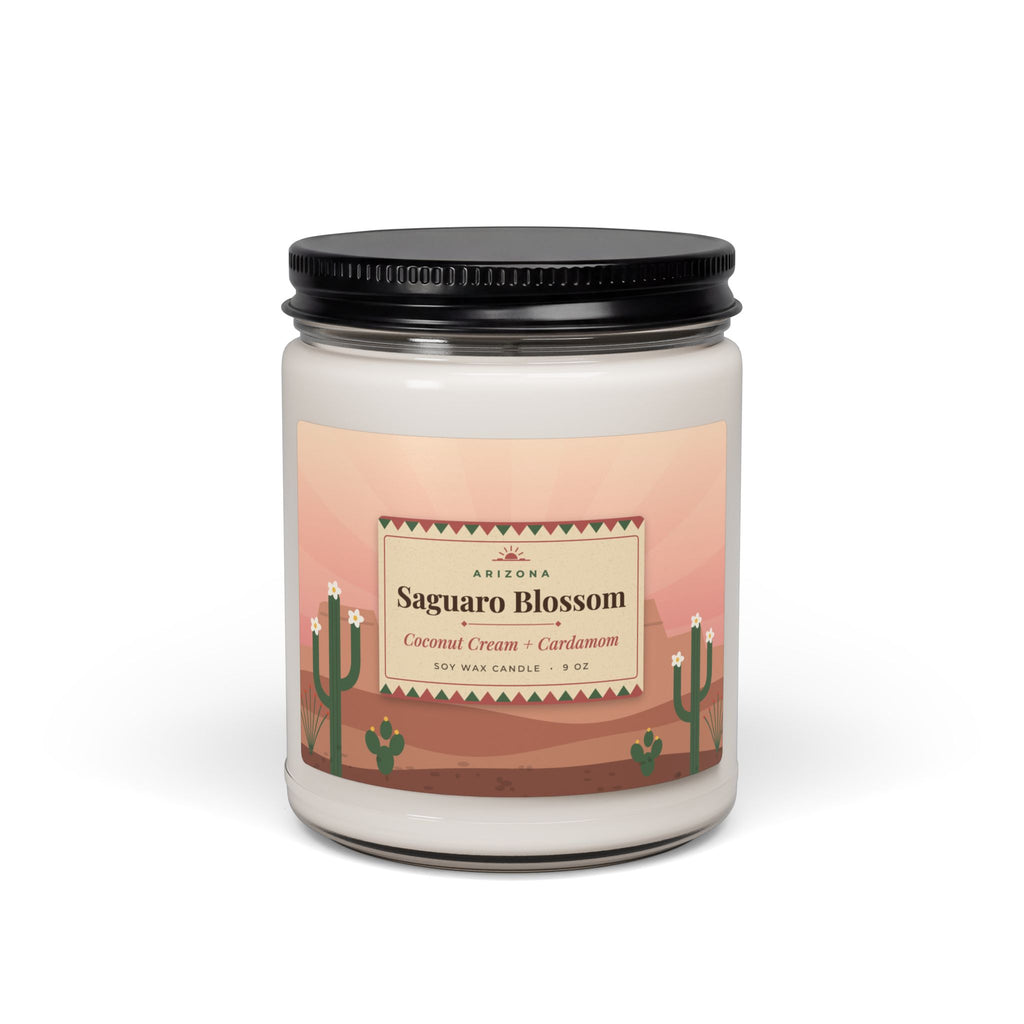 Saguaro Blossom Candle – Coconut Cream & Cardamom Arizona Soy Candle 9oz — front view