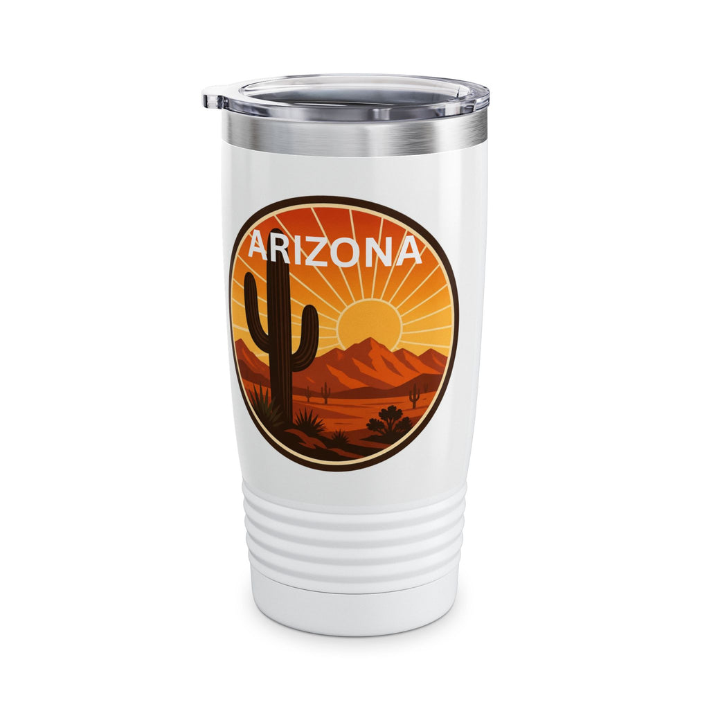 Arizona Sunset Tumbler — 20oz Desert Cactus Travel Mug — side view