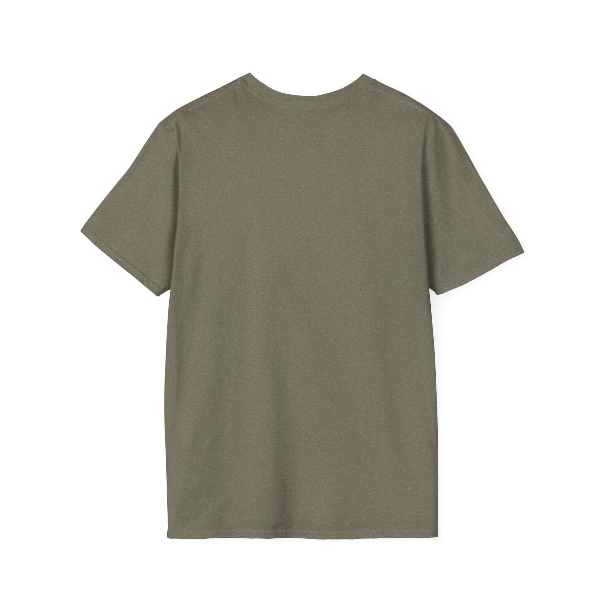 Back view of a softstyle Arizona Sun T-Shirt in olive green, perfect for summer and casual outings.