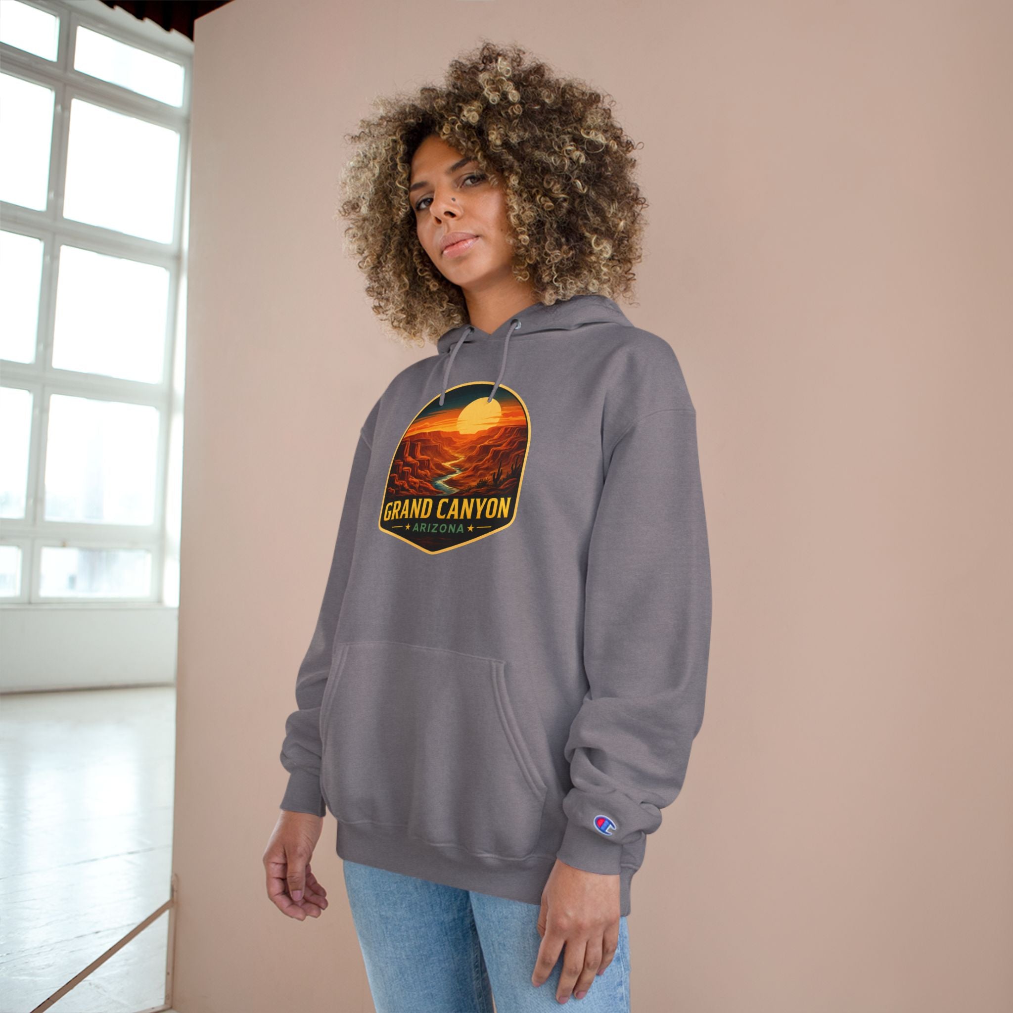 Arizona Desert Hoodie — Grand Canyon Sunset Badge Pullover