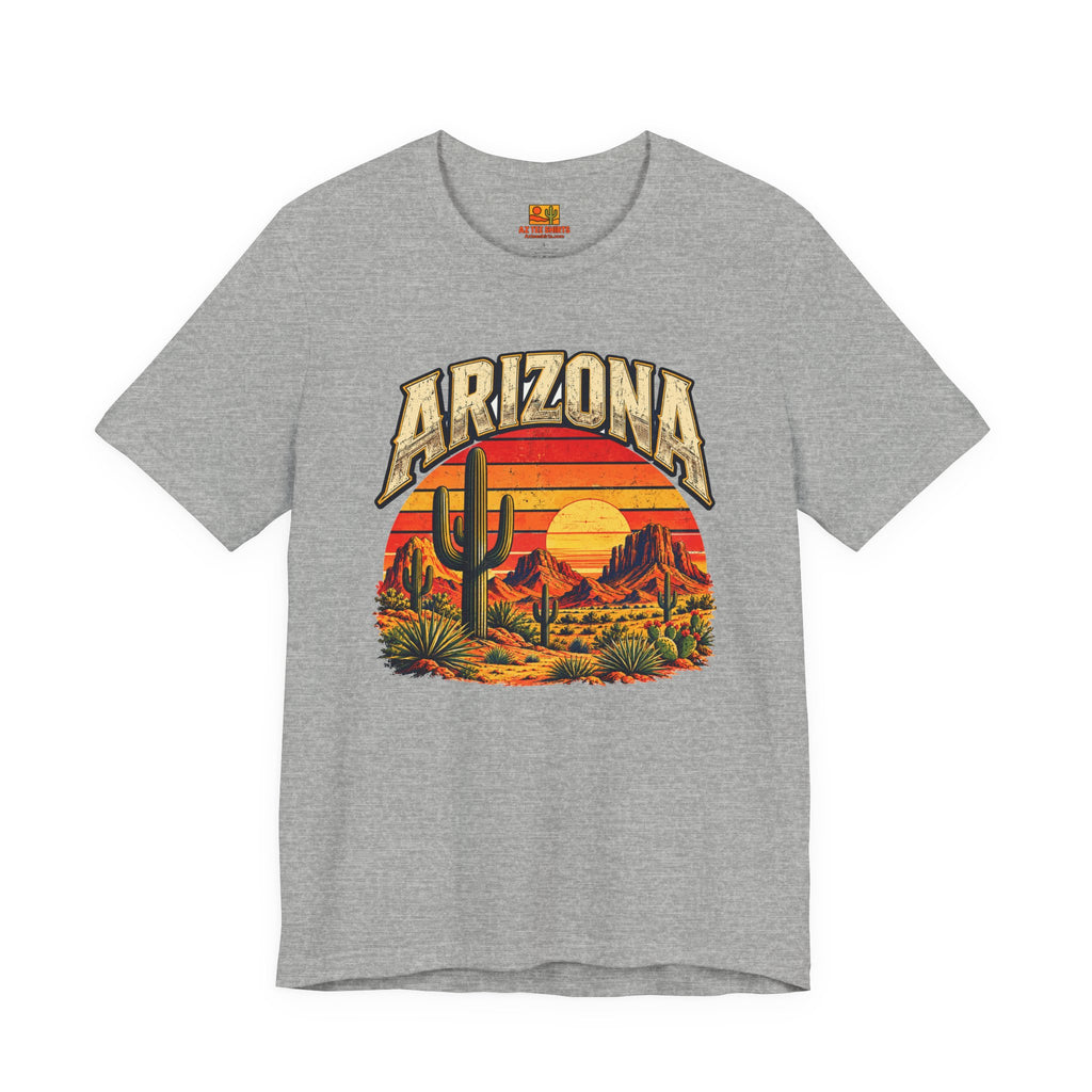 Arizona Saguaro Sunset T-Shirt in athletic heather