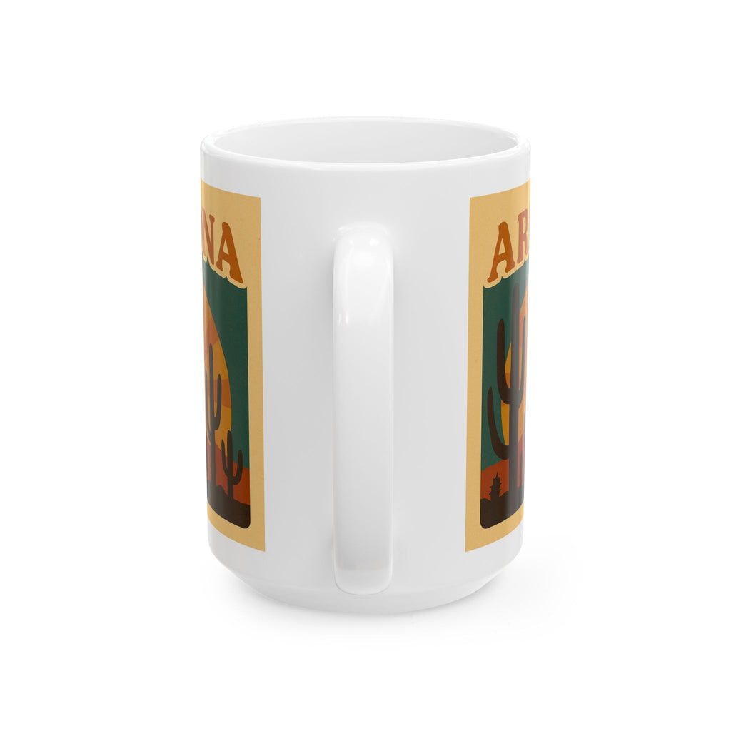 Vintage Cactus Sunset Ceramic Mug