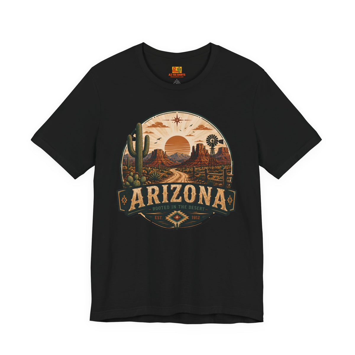 Arizona Desert Tee retro sunset cactus T-shirt by AZ Tee Shirts - view 5