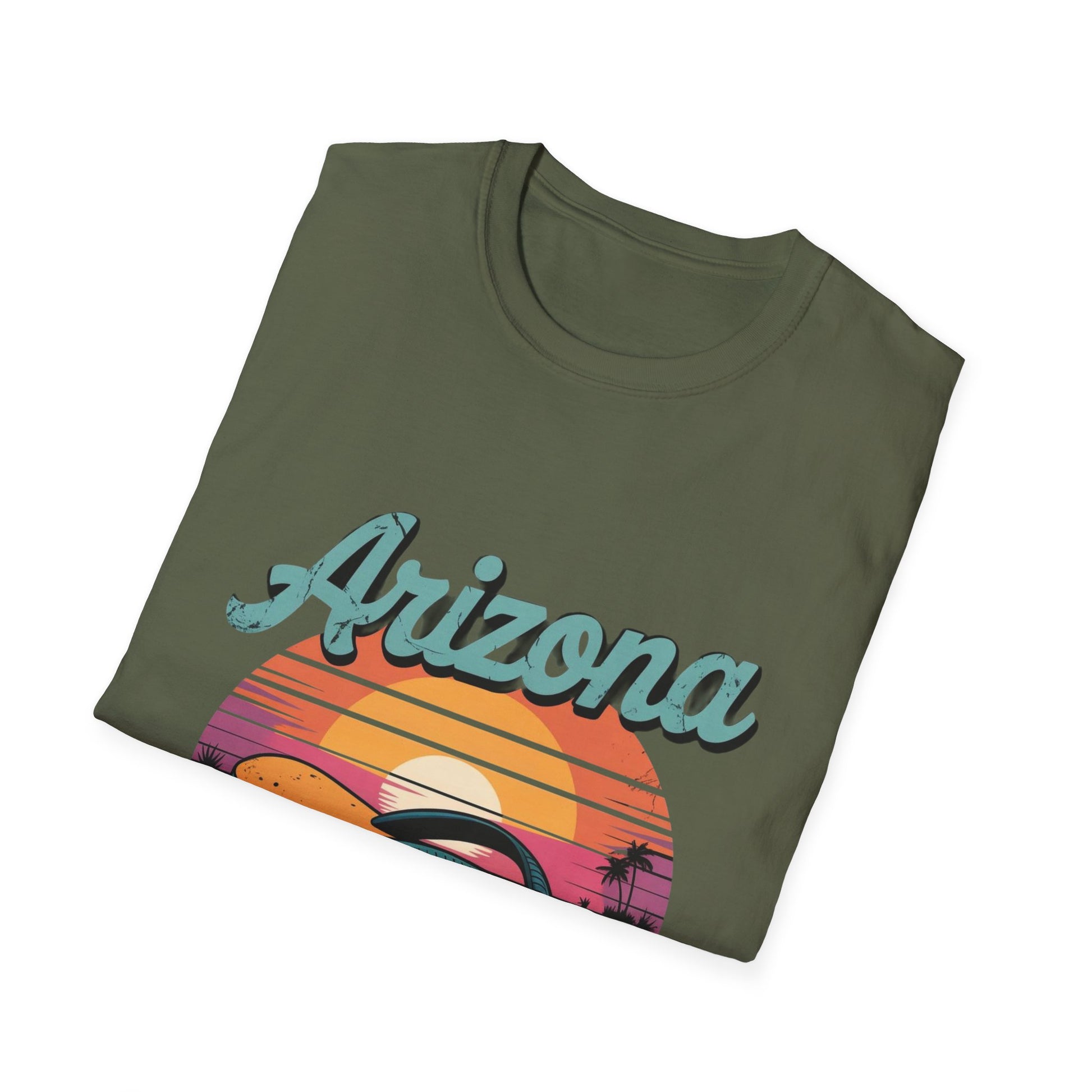 Arizona Retro Sunset T-Shirt, Vacation Shirt, Travel Tee, Summer Apparel, Beachwear, Gift for Adventure Lovers