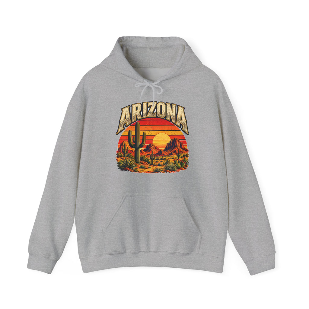 Arizona Saguaro Sunset Hoodie in sport grey