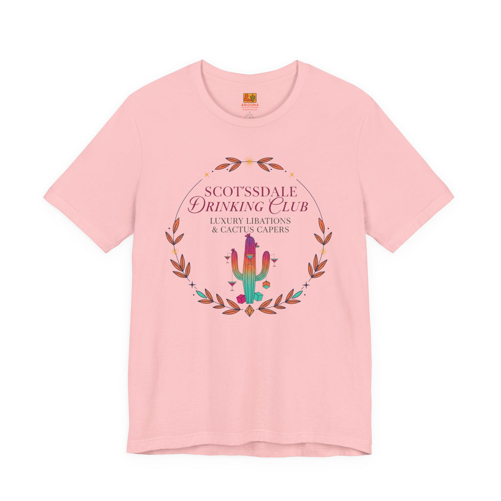 Scottsdale Drinking Club Tee — Cactus & Cocktail Graphic T-Shirt — back view 2