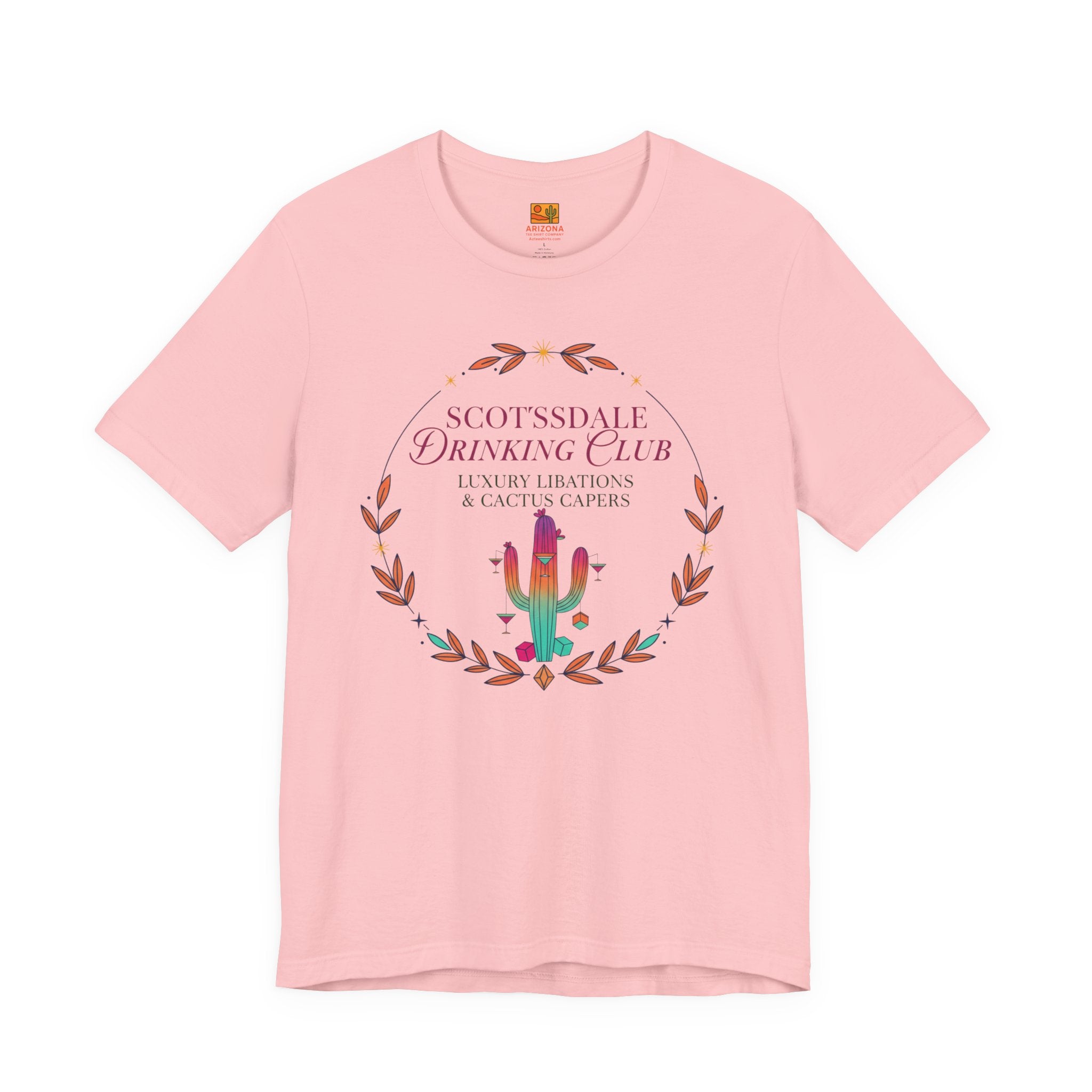 Scottsdale Drinking Club Tee — Cactus & Cocktail Graphic T-Shirt — back view 2