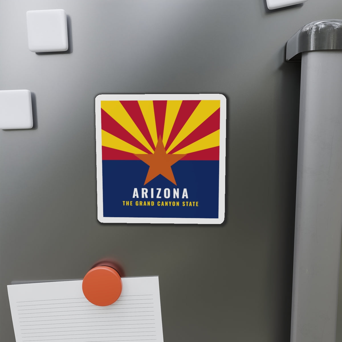 Arizona Grand Canyon State Flag Refrigerator Magnet – Die-Cut AZ Fridge Magnet — alternate view