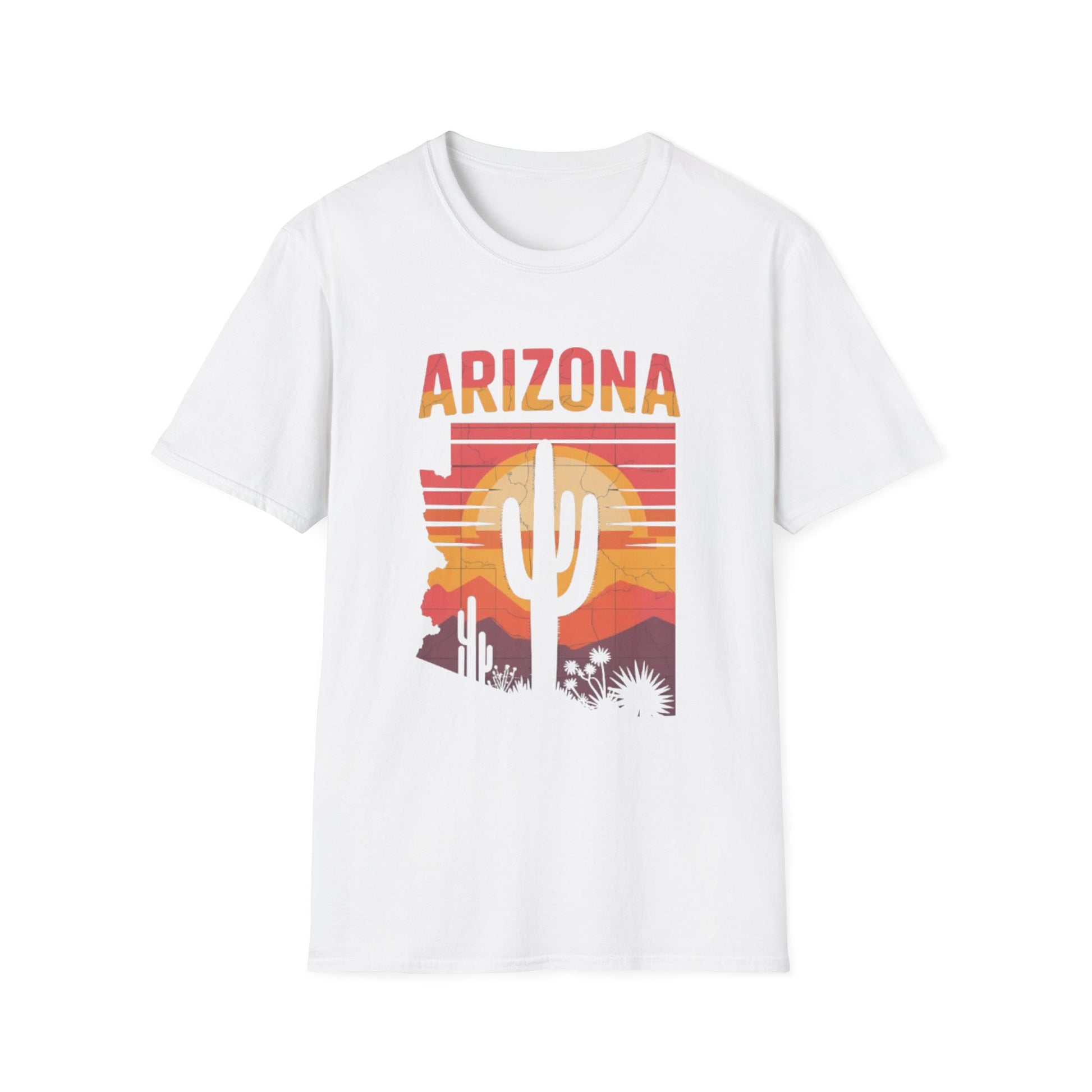 Arizona Desert Vibes T-Shirt, Unisex Softstyle Tee, Southwest Graphic Shirt, Perfect for Travel, Casual Wear, Gifts