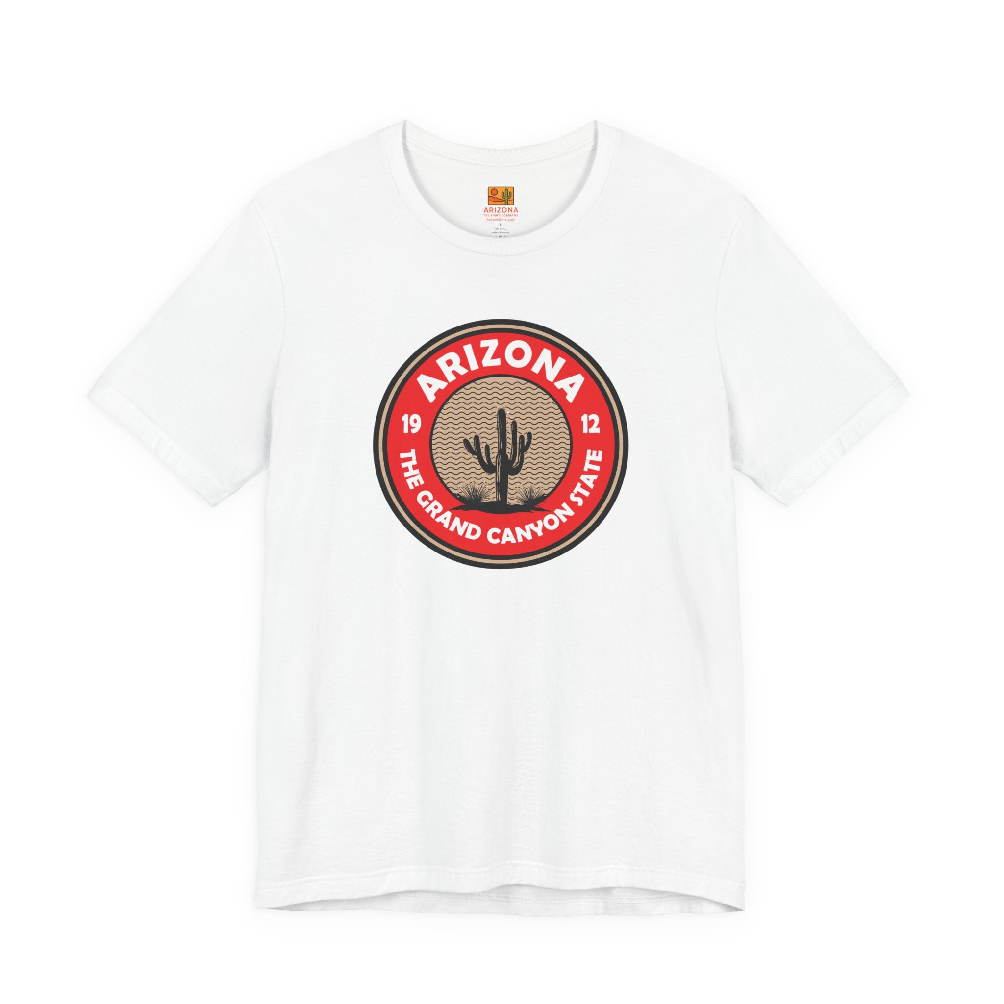 Arizona Cactus Badge Tee — The Grand Canyon State Travel T‑Shirt — back view