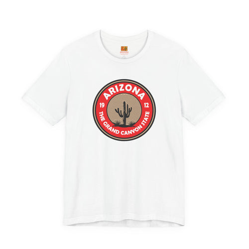 Arizona Cactus Badge Tee — The Grand Canyon State Travel T‑Shirt — back view