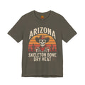 "Skeleton Bone Dry Heat" T-Shirt — Arizona Desert Humor Tee — back view