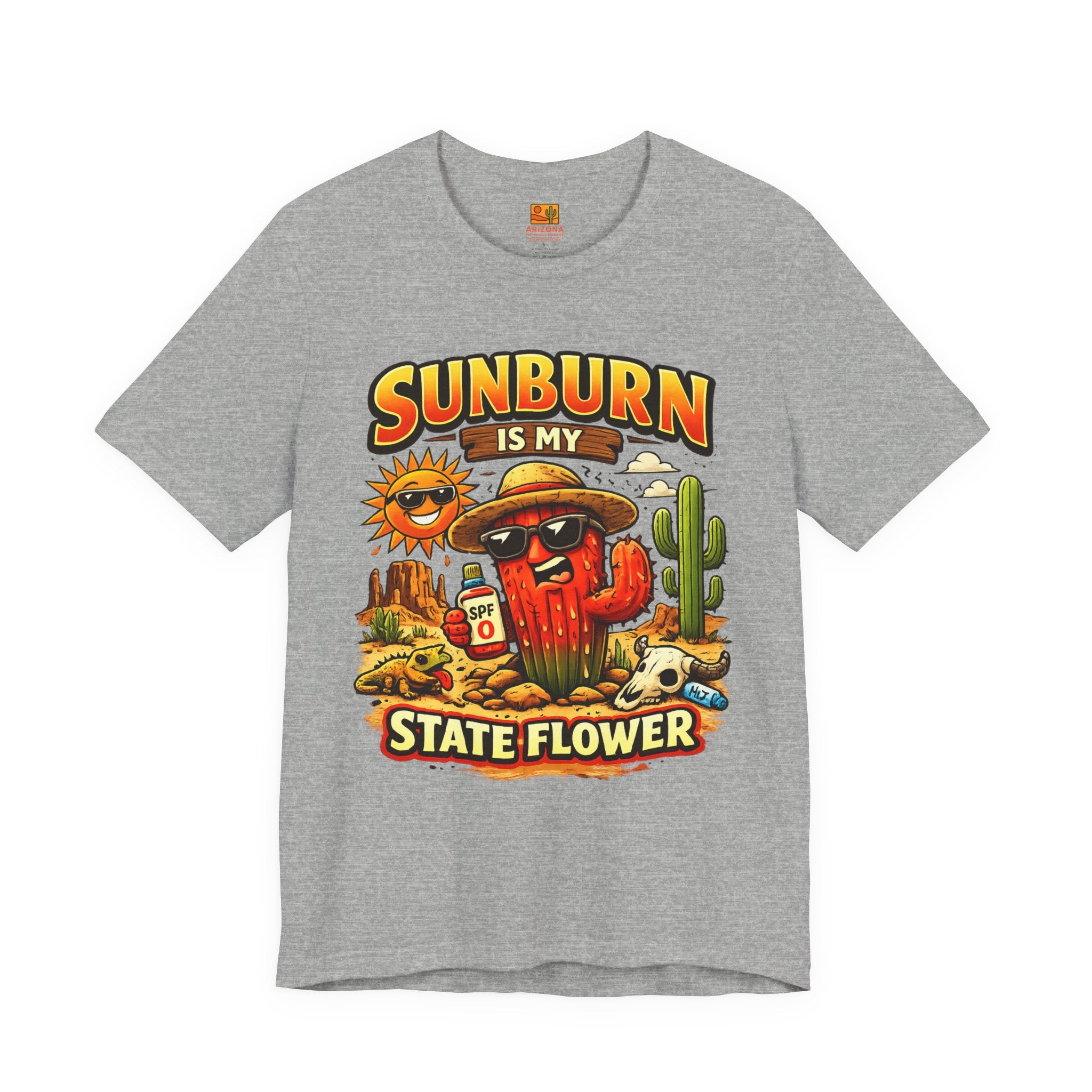 Arizona Desert Sunset Coyote & Saguaro T-Shirt — back view