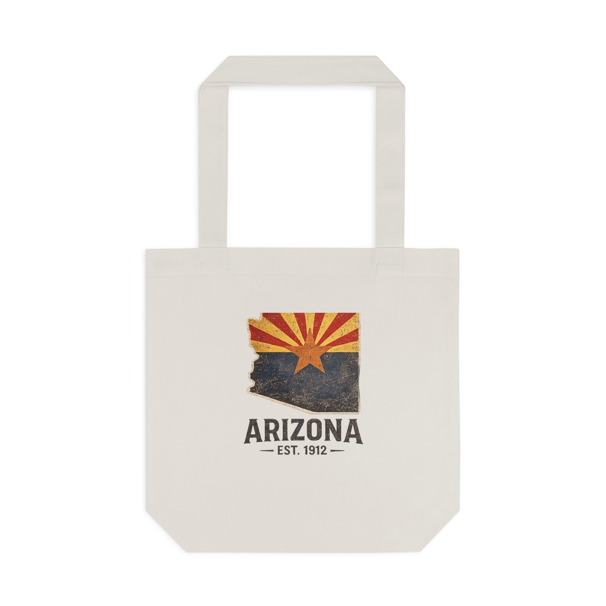 Arizona State Flag Canvas Tote Bag - Vintage Arizona Est. 1912 Shopping Bag