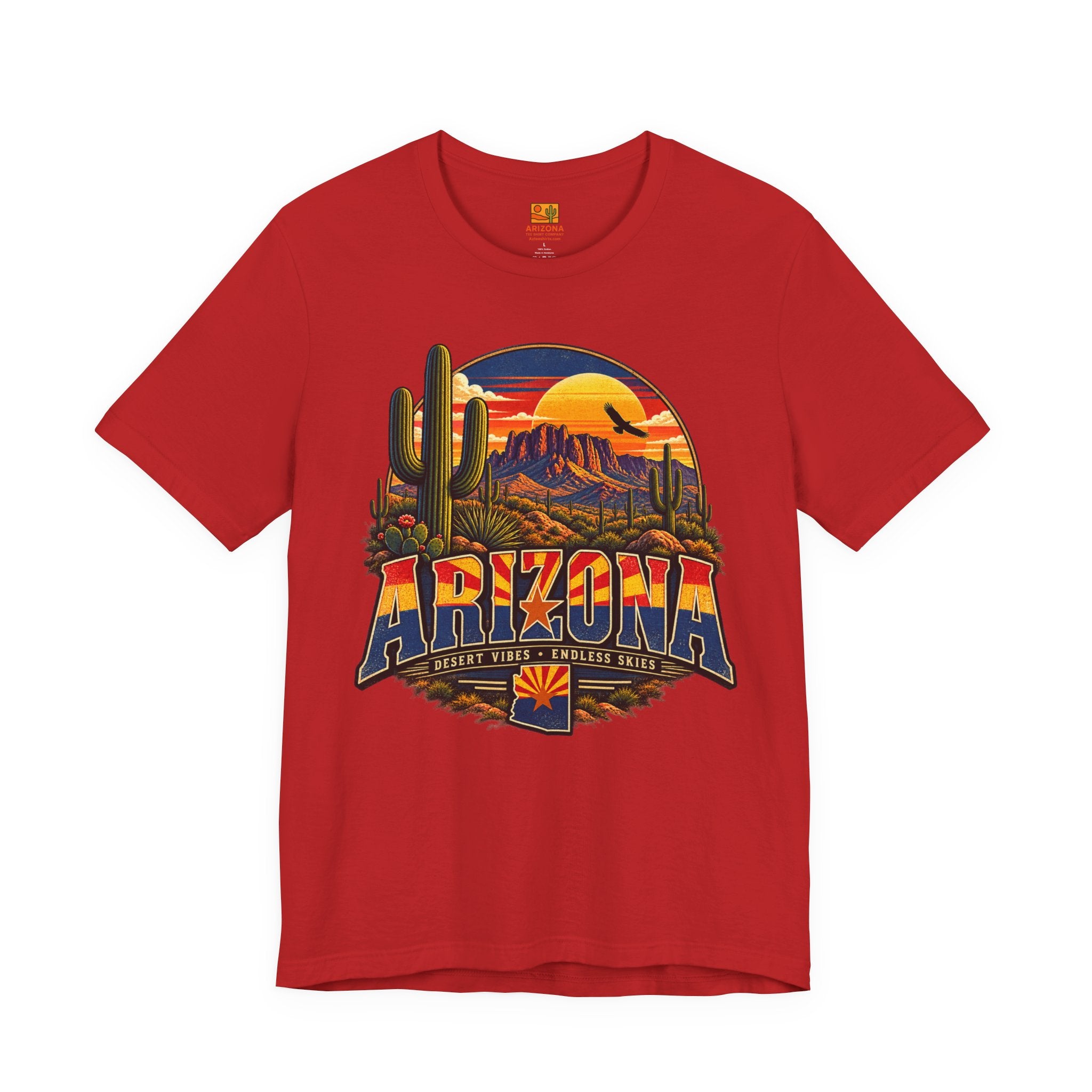 Arizona Desert Sunset Tee — Vintage Cactus Landscape T-Shirt — lifestyle view