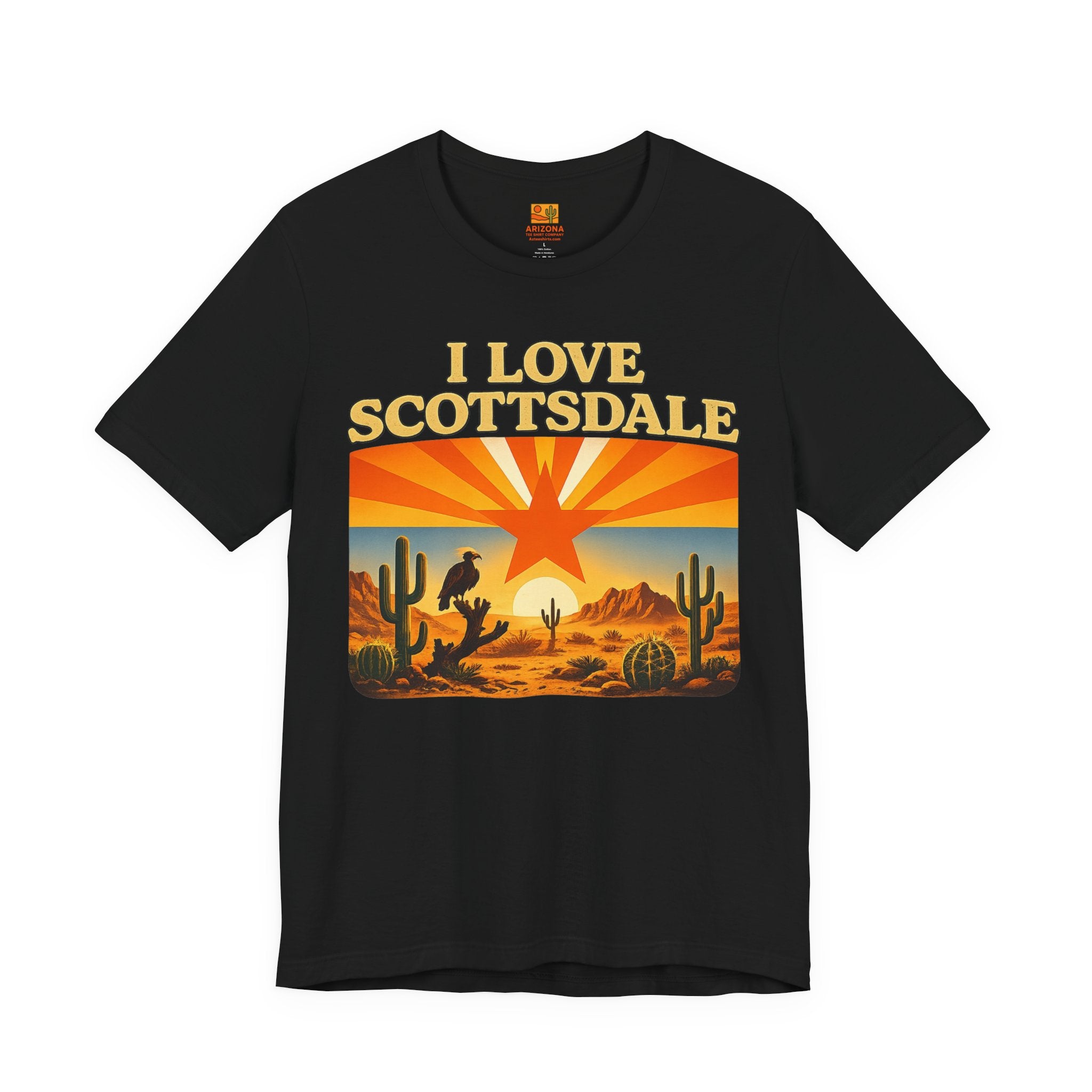 Scottsdale Desert Retro T-Shirt — "I Love Scottsdale" Vintage Tee — back view