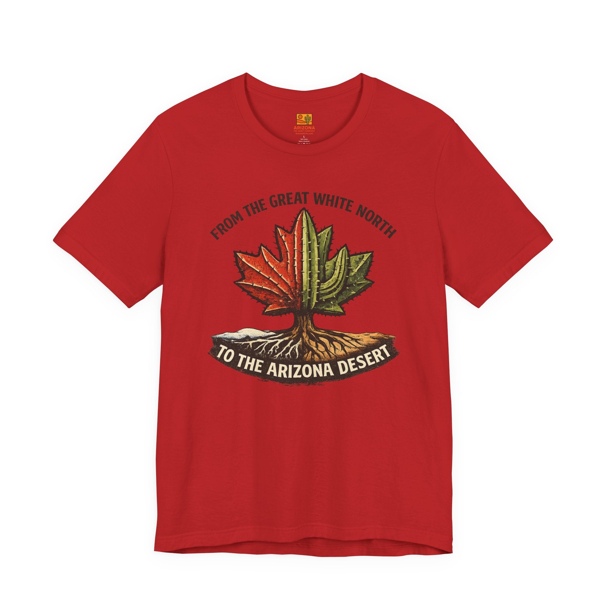 Canada to Arizona Travel Tee — "From the Great White North to the Arizona Desert" — alternate view