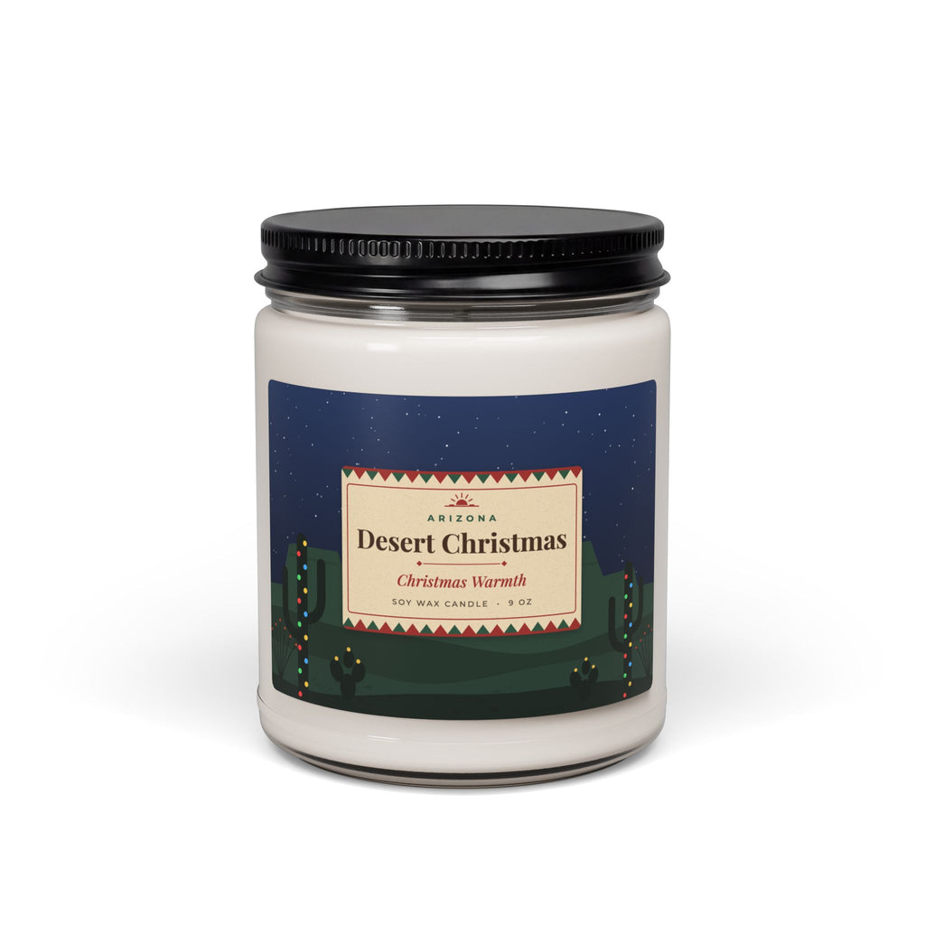 Desert Christmas Candle – Christmas Warmth Arizona Holiday Soy Candle 9oz — front view