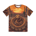 Desert Rattlesnake Sunset Tee — Men’s All-Over Print Snake T-Shirt — front view
