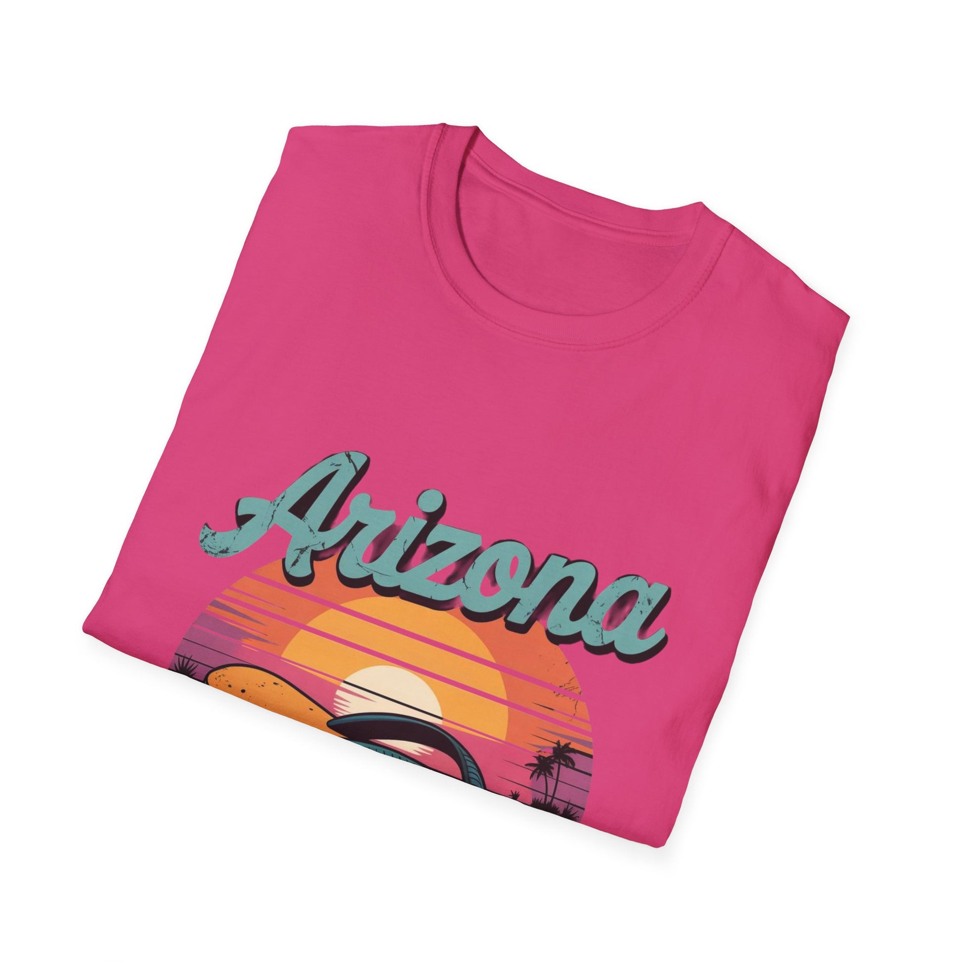 Arizona Retro Sunset T-Shirt, Vacation Shirt, Travel Tee, Summer Apparel, Beachwear, Gift for Adventure Lovers