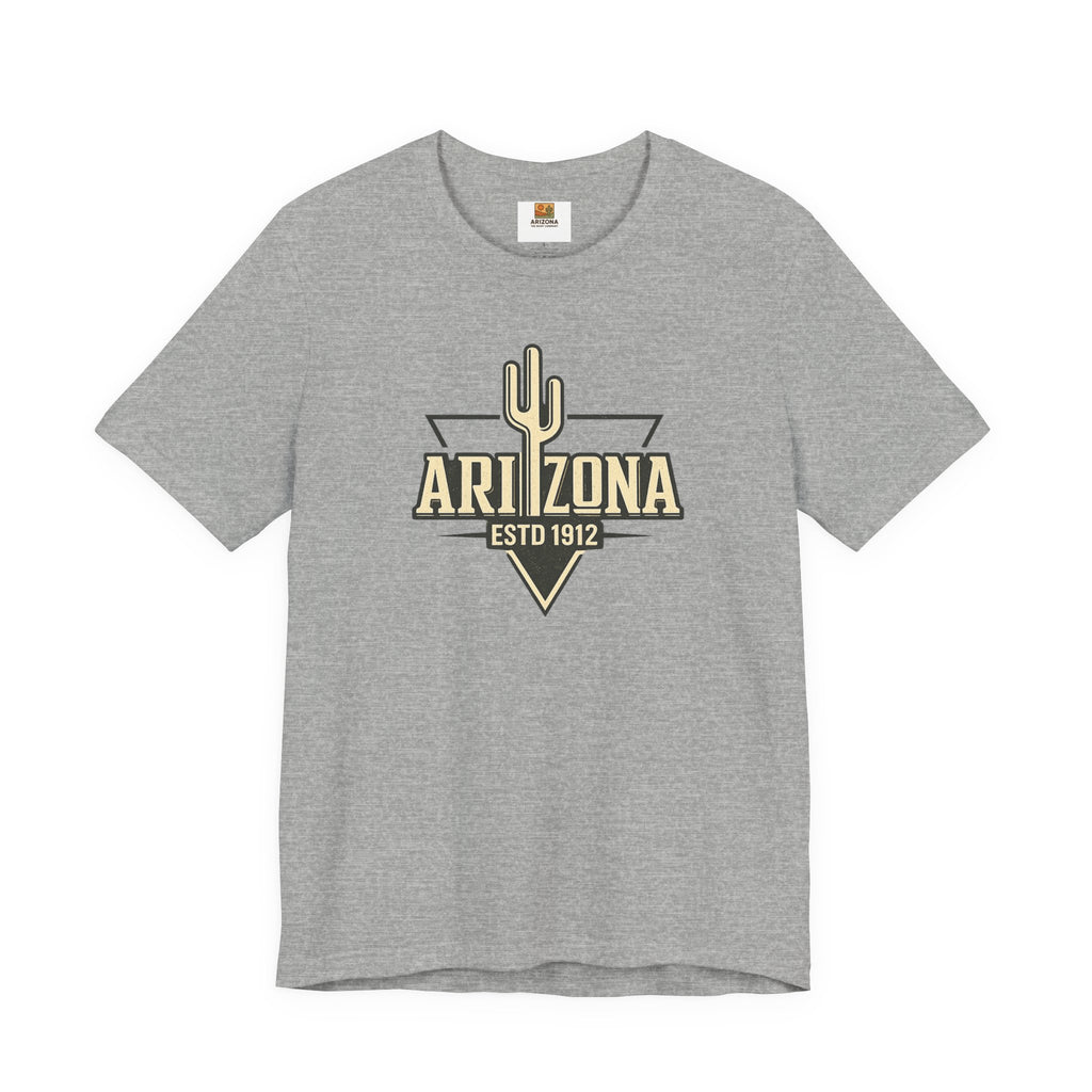 Arizona Cactus Vintage Logo Tee — ESTD 1912 Desert Graphic T-Shirt