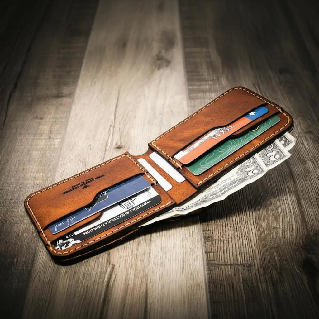 Rio Grande bifold full-grain leather wallet, view 12