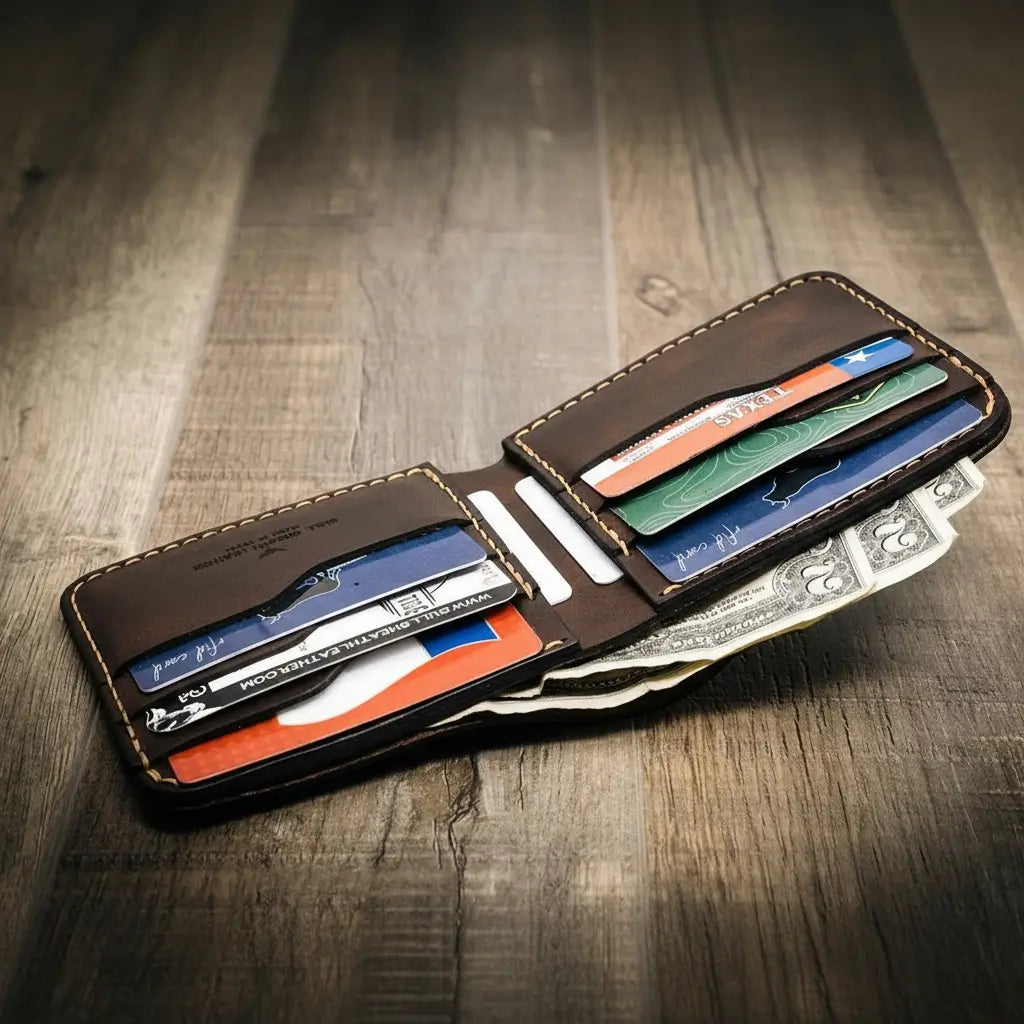 Big Bend bifold full-grain leather wallet, view 7