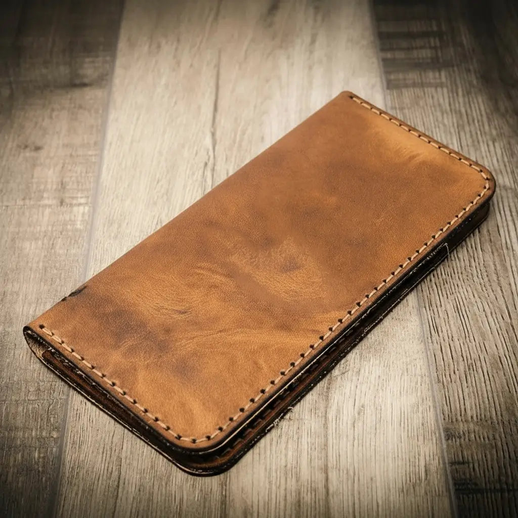 Houstonian long leather wallet, Western roper style, view 2
