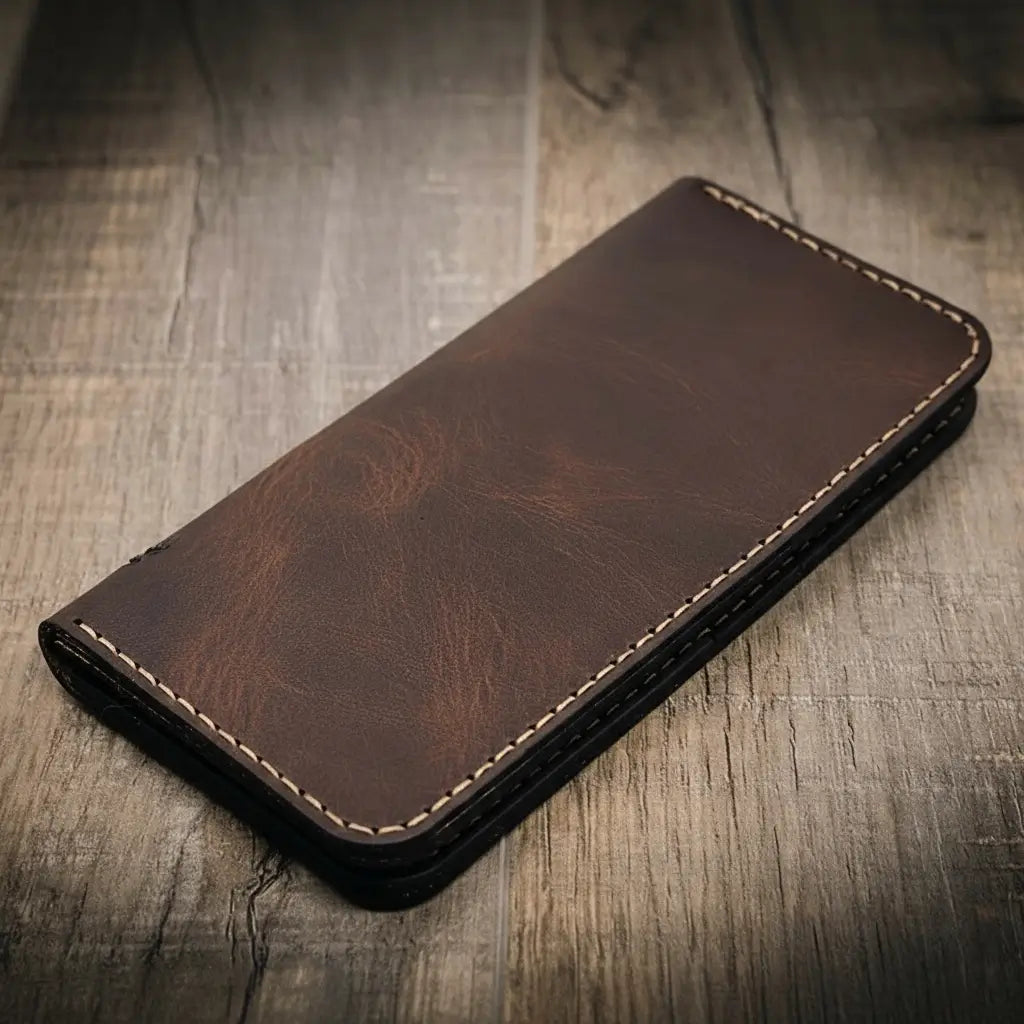 Houstonian long leather wallet, Western roper style, view 5