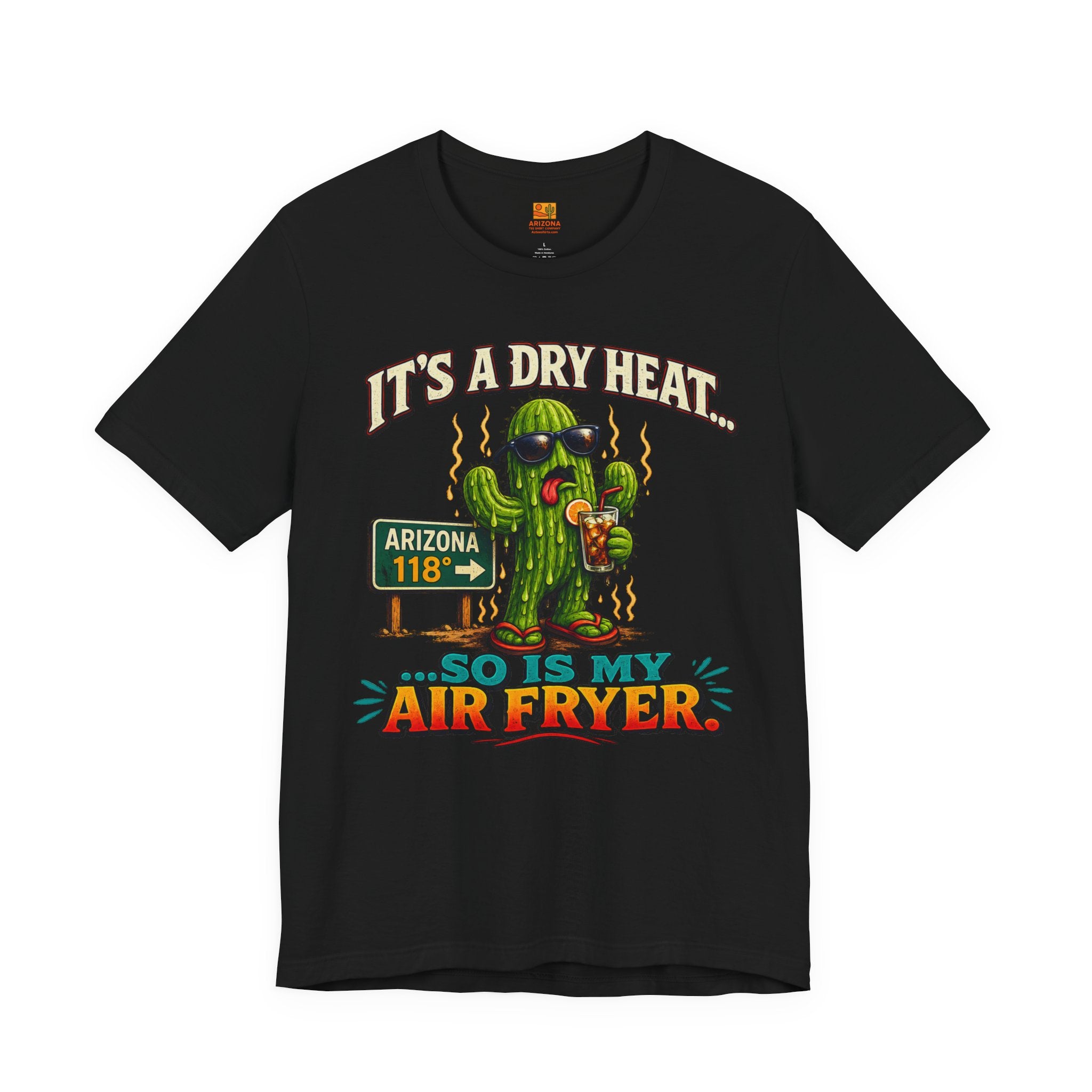 Funny Cactus 'It's a Dry Heat... So Is My Air Fryer' T-Shirt — detail view