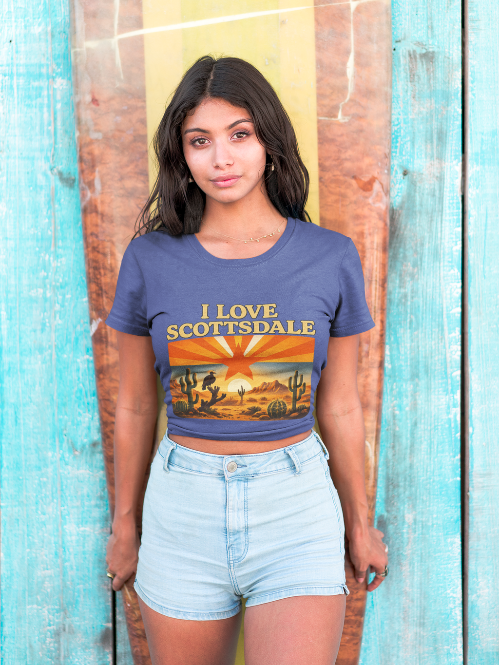 Scottsdale Desert Retro T-Shirt — "I Love Scottsdale" Vintage Tee — side view