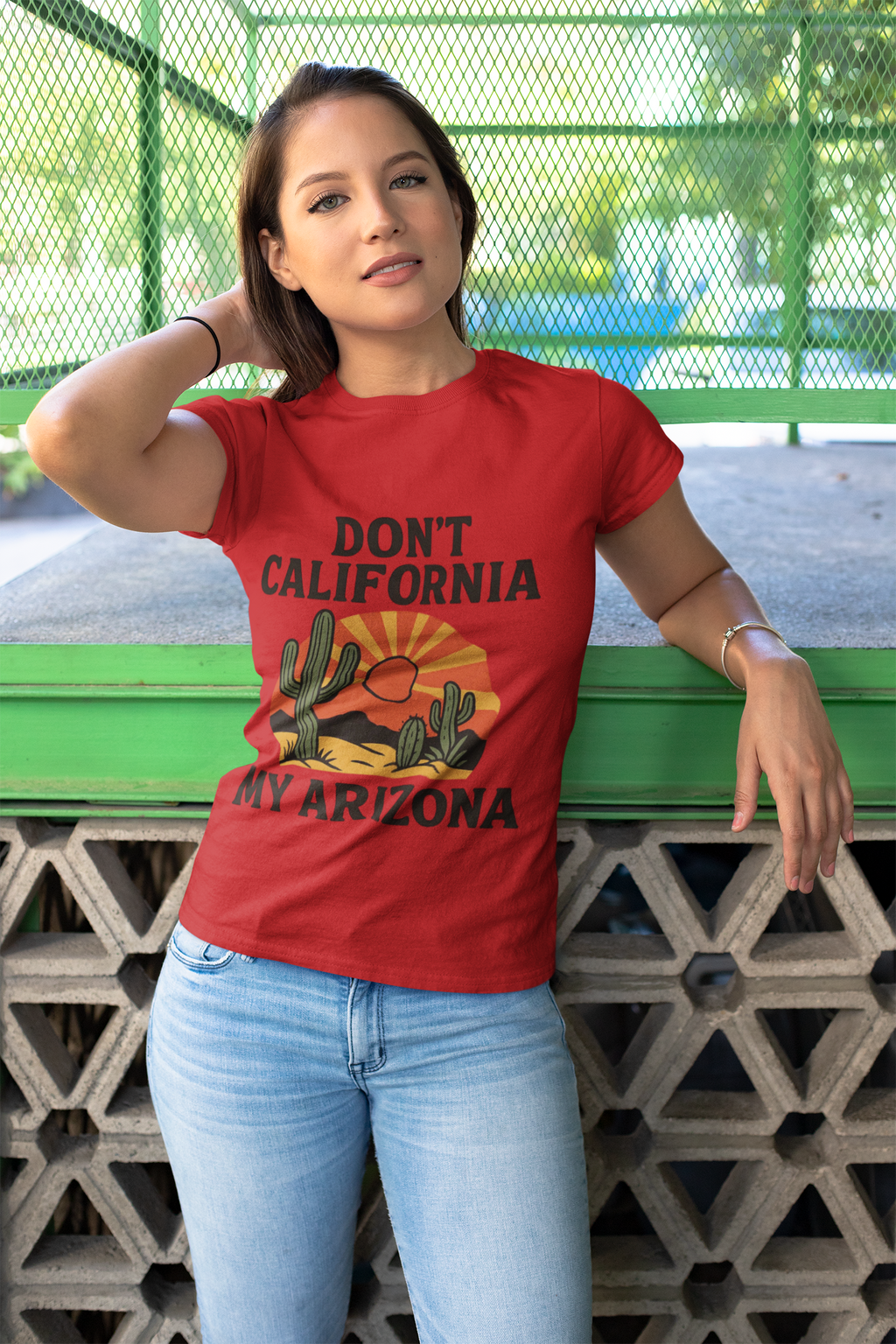 Don’t California My Arizona T‑Shirt — Funny Arizona Tee — detail view
