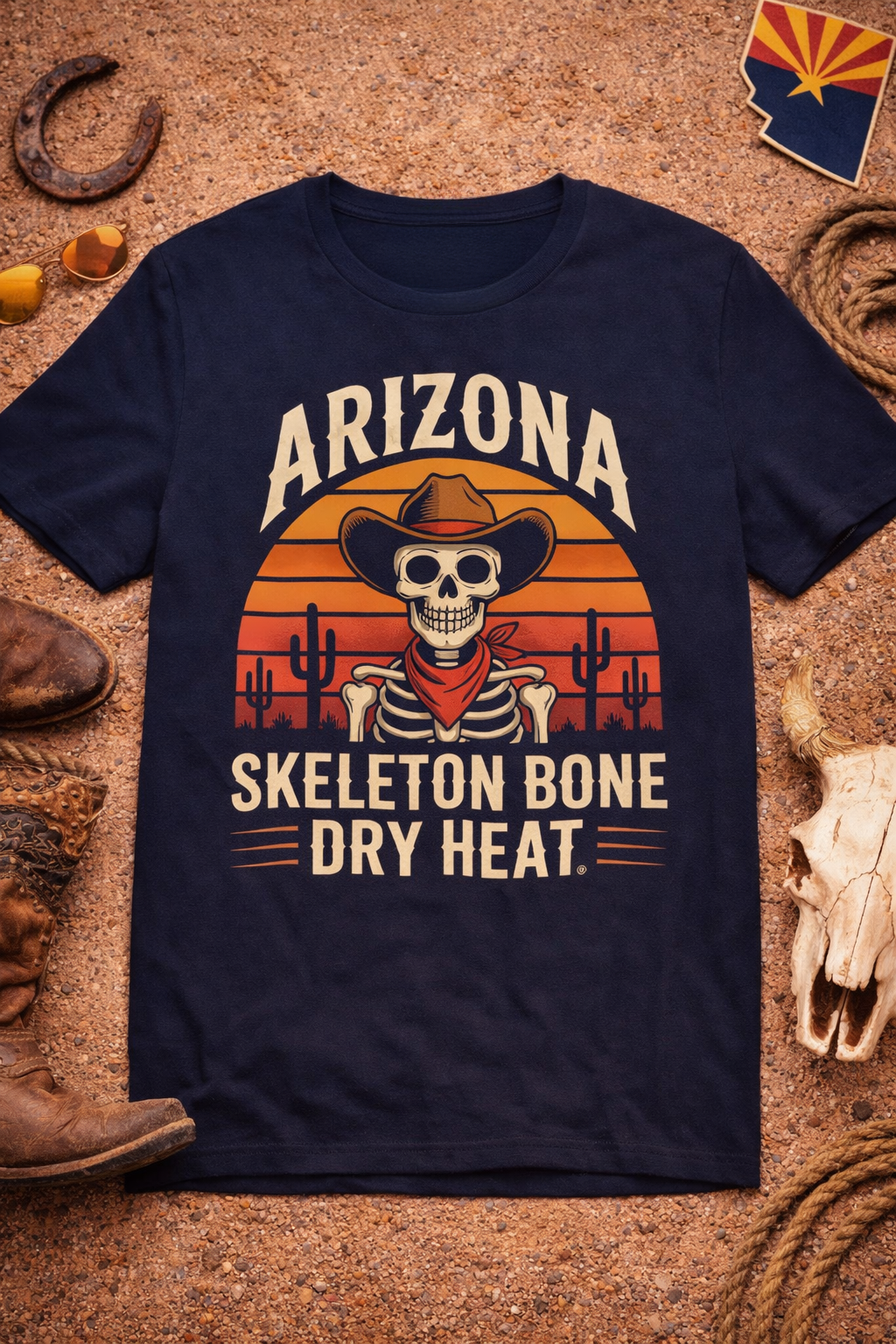 "Skeleton Bone Dry Heat" — front view