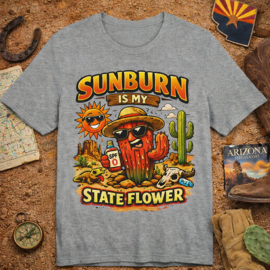 Arizona Desert Sunset Coyote & Saguaro T-Shirt — front view