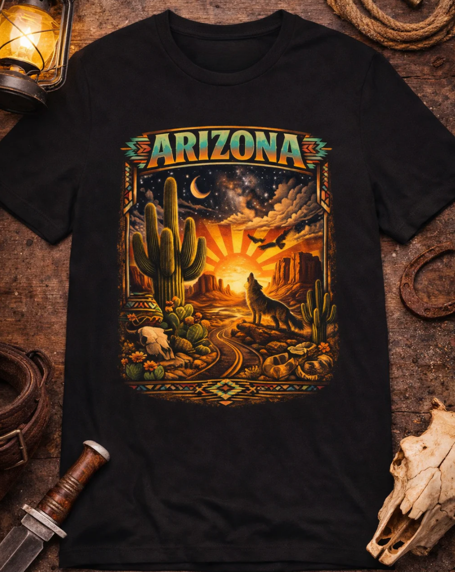 Arizona Desert Sunset T-Shirt — front view