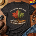 Canada to Arizona Travel Tee — "From the Great White North to the Arizona Desert" — front view