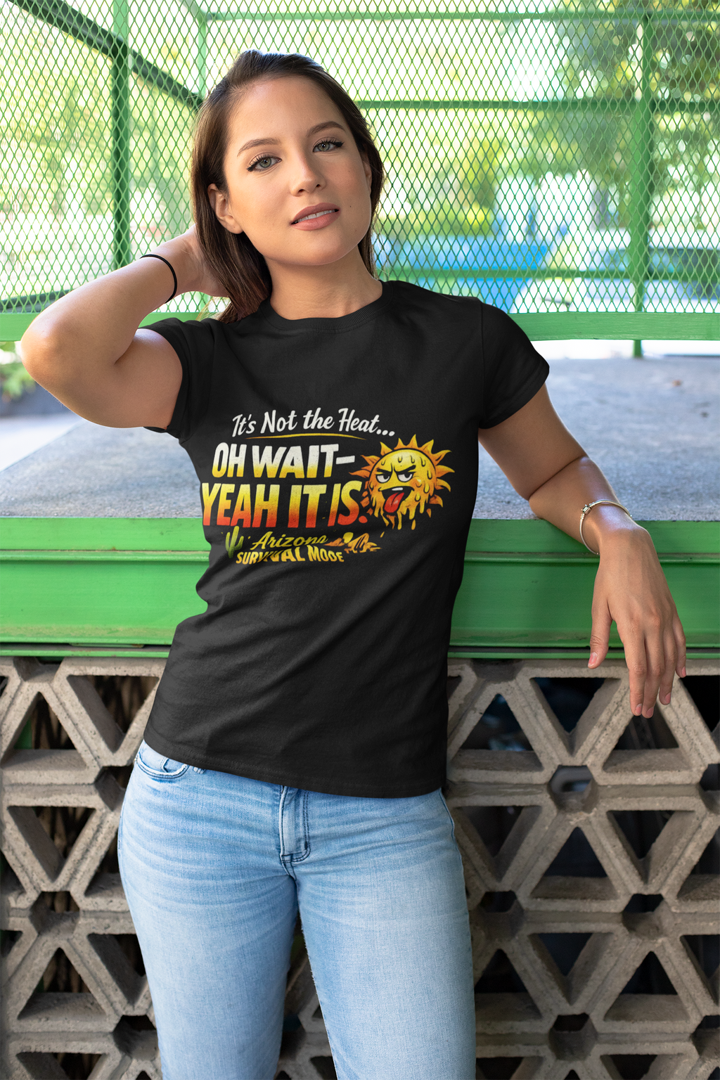 Arizona Heat T‑Shirt – "It’s Not the Heat… Oh Wait — Yeah It Is" Survival Mode Tee — back view