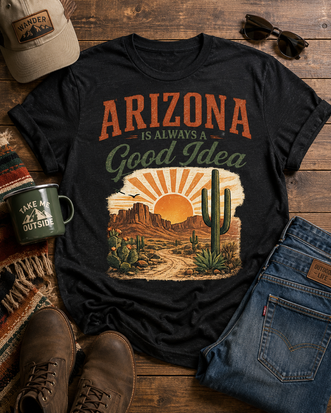 Arizona Is Always a Good Idea T‑Shirt — front view