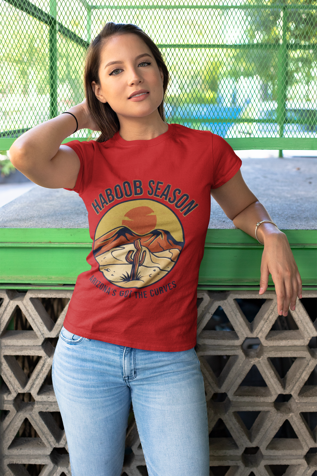 T-Shirt — "Haboob Season: Arizona's Got the Curves" Desert Storm Tee — front view